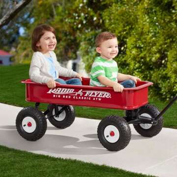 Radio Flyer Steel Wagon, Walking and Riding Cart for Kids Age 1 to 5, Big Red Classic
