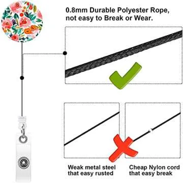 Retractable Pink Flower Badge Reel 3-Pack for Office Use