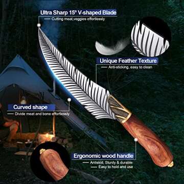 ROCOCO Feather Viking Boning Knife - Perfect Culinary Gift