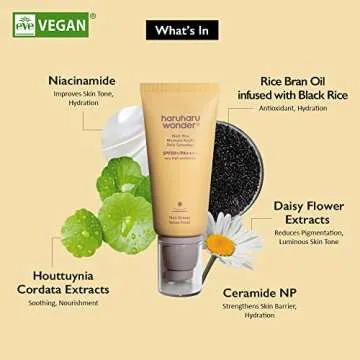 Haruharu Wonder Black Rice Moisture Airyfit Daily Sunscreen 50ml (1.69fl.oz), Reef Safe Formula, Non-Greasy Velvet Finish