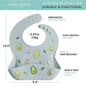 Loulou Lollipop Soft, Waterproof Silicone Feeding Bib for Babies and Toddlers 3 to 36 Months, Easy t...
