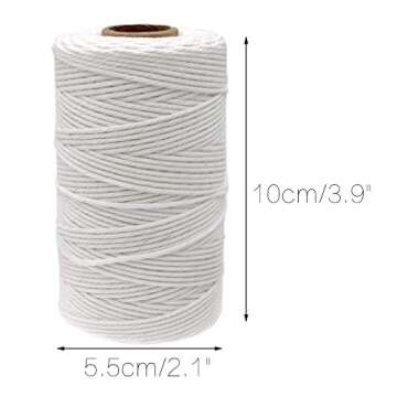 jijAcraft Butchers Twine 328 Feet, 2mm Cotton Twine String, Food Safe Kitchen Cooking Bakers Twine String for Meat Trussing, White Cotton String for Turkey Sausage Butcher Food Prep