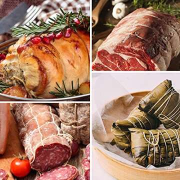 jijAcraft Butchers Twine 328 Feet, 2mm Cotton Twine String, Food Safe Kitchen Cooking Bakers Twine String for Meat Trussing, White Cotton String for Turkey Sausage Butcher Food Prep