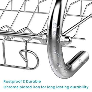 Cambond 2 Tier Dish Drying Rack with Drain Board & Utensil Holder
