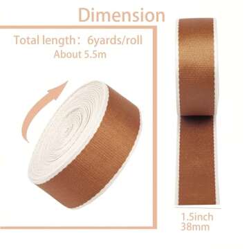 6Yards Polyester Cotton Webbing Strap 1.5 Inch Patterned Nylon Webbing Ribbon for Crafts Bag Handles...
