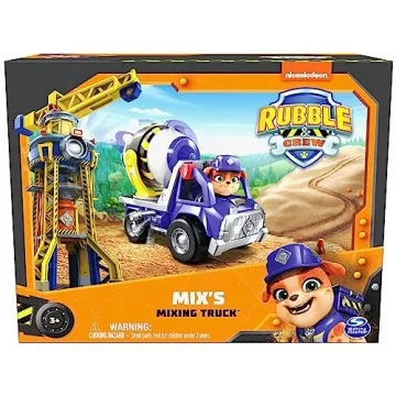 Rubble & Crew Cement Mixer Truck Toy with Action Figure