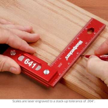Woodpeckers Precision Woodworking Square Set, 6 Inch & 8 Inch, Aluminum, USA Made, Feature Packed Square, Self Standing, Shoulder Lip