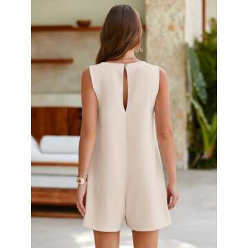 Glamaker Women's Summer Sleeveless Romper Casaul Beach Vacation Loose Shorts Jumpsuit Overalls Outfi...