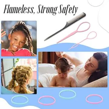 Marcoido Hair Ties, 1500pcs Mix Color Tiny Hair Elastics with Hair Loop Styling Tool Set 2Pcs Braid ...