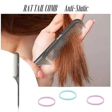 Marcoido Hair Ties, 1500pcs Mix Color Tiny Hair Elastics with Hair Loop Styling Tool Set 2Pcs Braid Tools 1Pcs Rat Tail Comb For Baby Toddlers Kids, Macaron small A