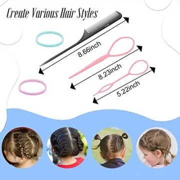 Marcoido Hair Ties, 1500pcs Mix Color Tiny Hair Elastics with Hair Loop Styling Tool Set 2Pcs Braid Tools 1Pcs Rat Tail Comb For Baby Toddlers Kids, Macaron small A