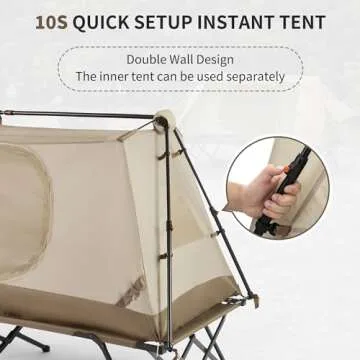 Naturehike Tent - Easy Setup 1-2 Person Camping Bed