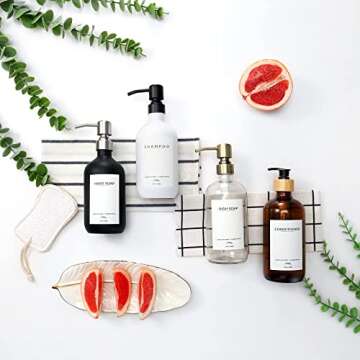 Shampoo Dispenser for Shower Wall 3 Chamber, Drill Free Shampoo and Conditioner Dispenser with Waterproof Labels, Wall Mounted Shower Soap Dispenser for Home Bathroom