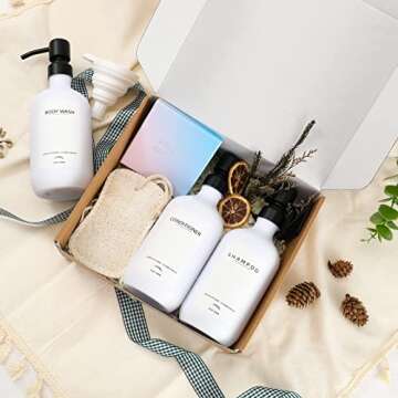 Shampoo Dispenser for Shower Wall 3 Chamber, Drill Free Shampoo and Conditioner Dispenser with Waterproof Labels, Wall Mounted Shower Soap Dispenser for Home Bathroom