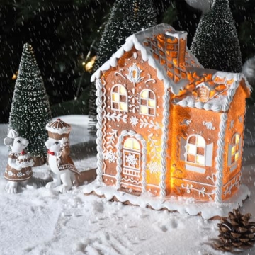 AMOYYT Gingerbread Christmas Decorations with LED Lights