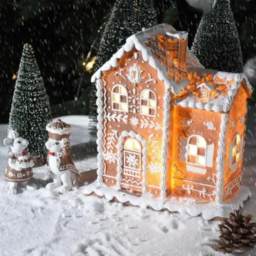 AMOYYT Gingerbread Christmas Decorations with LED Lights