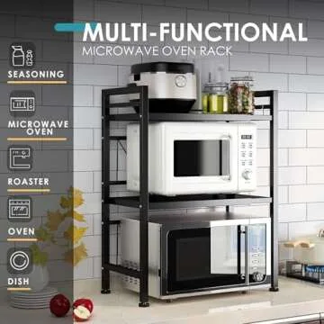 DOLALIKE Expandable Microwave Rack for Kitchen Storage