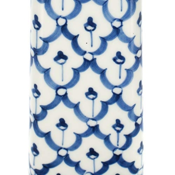 Elegant Square Blue and White Porcelain Vase