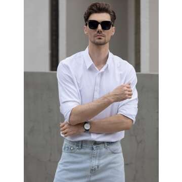 Beninos Men's Slim Fit Dress Shirts for Casual Style