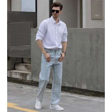 Beninos Men's Slim Fit Dress Shirts for Casual Style