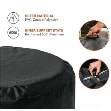 Solo Stove Yukon Shelter - Weather-Resistant Round Cover for Solo Stove Yukon Fire Pit and Accessori...