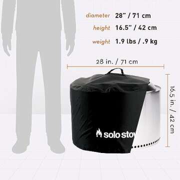 Solo Stove Yukon Shelter - Weather-Resistant Round Cover for Solo Stove Yukon Fire Pit and Accessories - PVC-Coated Polyester with Aluminum Reinforcement - Waterproof Year-Round Protection