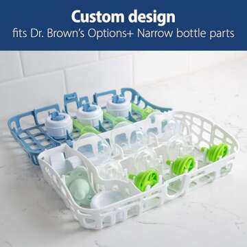 Dr. Brown's Dishwasher Basket for Small Baby Bottle Parts, Pacifiers, and Accessories, Clean, Store ...
