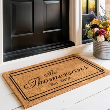 Personalized Coir Doormat with Family Name & Established Date
