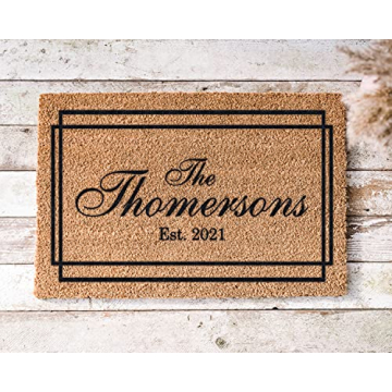 Custom Family Last Name Coir Welcome Mat
