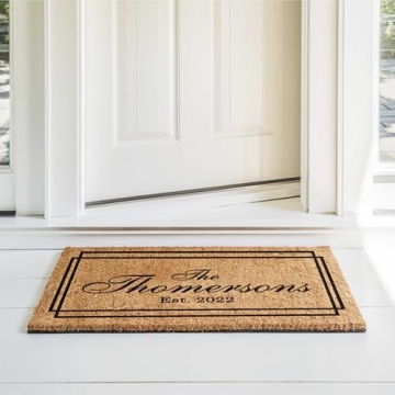Custom Family Last Name Coir Welcome Mat