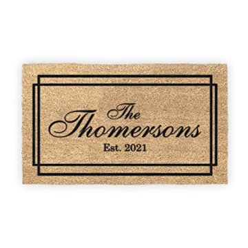 Custom Family Last Name Coir Welcome Mat