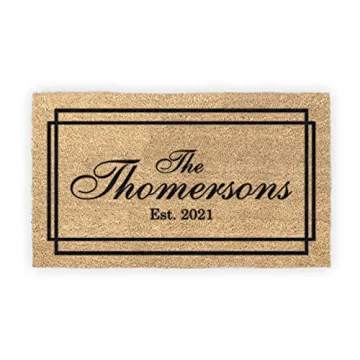 Custom Family Last Name Coir Welcome Mat