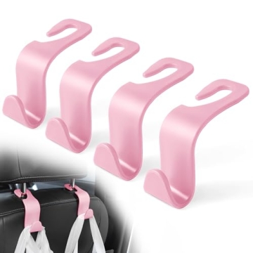 LivTee Car Seat Headrest Hook Set - 4 Sturdy and Stylish Organizers