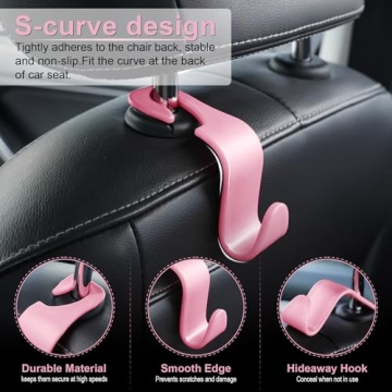 LivTee Car Seat Headrest Hook - Easy to Install Organizer