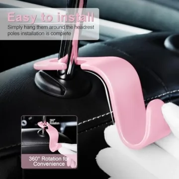 LivTee Car Seat Headrest Hook - Easy to Install Organizer