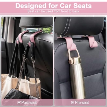 LivTee Car Seat Headrest Hook - Easy to Install Organizer