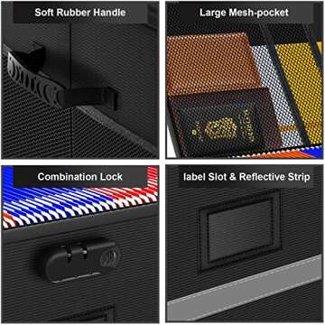 Grarg File Box with Lock, Fireproof Filing Box Document Storage Organizer for Hanging Letter/Legal File Folder, Portable File Cabinet with Handle for Home Office (1-Layer)