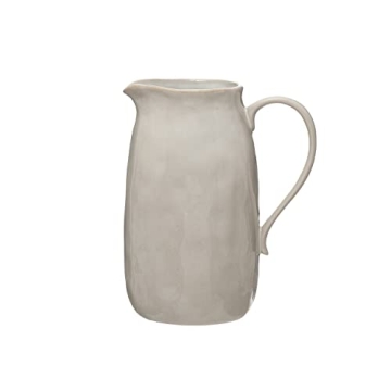 Creative Co-Op Stoneware Pitcher - Unique Reactive Glaze, 10 Inch Tall