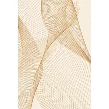 FINOREN Modern Vintage Lines Area Rugs for Living Room,Bedroom,Kitchen,Entryway,Non Slip Backing,Non-Shedding,Soft Washable Rugs,Golden Line,4x6 Feet