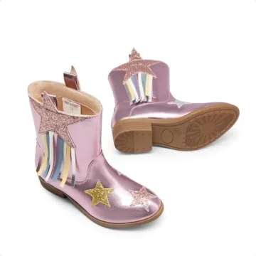 DREAM PAIRS Girls Stylish Cowgirl Boots for Little Fashionistas