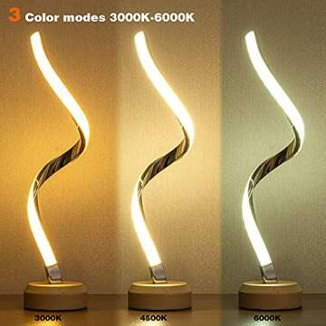 LONRISWAY Modern Desk lamp LED Wood Table Lamp, Bedroom Bedside Night Light, Dimmable Led Lighting, Creative Home Decor, Unique House warmging Gift