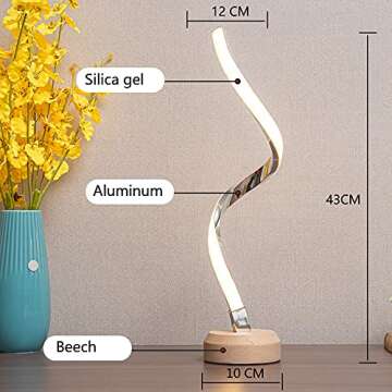 LONRISWAY Modern Desk lamp LED Wood Table Lamp, Bedroom Bedside Night Light, Dimmable Led Lighting, Creative Home Decor, Unique House warmging Gift