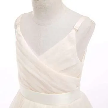 Glamulice Champagne Girls Lace Bridesmaid Dress Long A Line