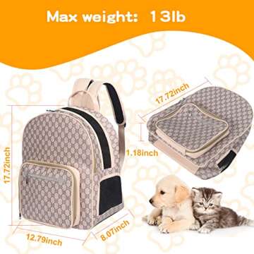 Pet Carrier Backpack for Small Cats Dogs Puppies TSA Airline Approved for Hiking Travel Walking Use