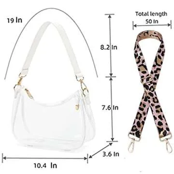 CYHTWSDJ Clear Bag Stylish Stadium Approved Purse