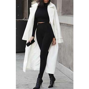 Joywish Women's Long Sleeve Legging Set 2 Piece Outfits Crop Top and High Waist Legging (Black,S)