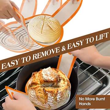 Banneton Bread Proofing Basket Set, 10 Inch Oval & 9 Inch Round Sourdough bread baking supplies with...