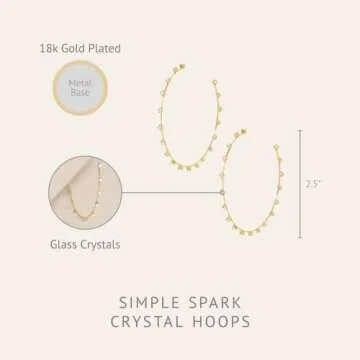 Ettika 18K Gold Plated Hoop Earrings for Women