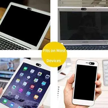 S MOSENCH Webcam Cover Slide, 0.027 Inch Ultra Thin Camera Cover Slide for Laptop, Computer, Dell HP Laptop, iMac, MacBook Pro, Smartphone, Black Webcam Privacy Cover Protect Privacy(9 Pack)