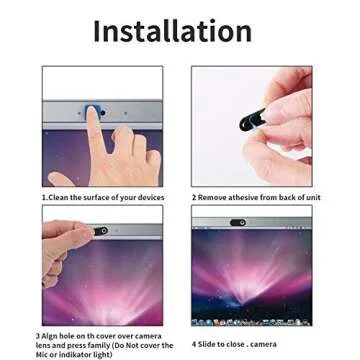 S MOSENCH Webcam Cover Slide, 0.027 Inch Ultra Thin Camera Cover Slide for Laptop, Computer, Dell HP Laptop, iMac, MacBook Pro, Smartphone, Black Webcam Privacy Cover Protect Privacy(9 Pack)